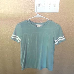 Pink Republic- light sky blue varsity tee- youth 14 (L)